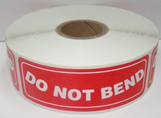1" x 3" DO NOT BEND Labels