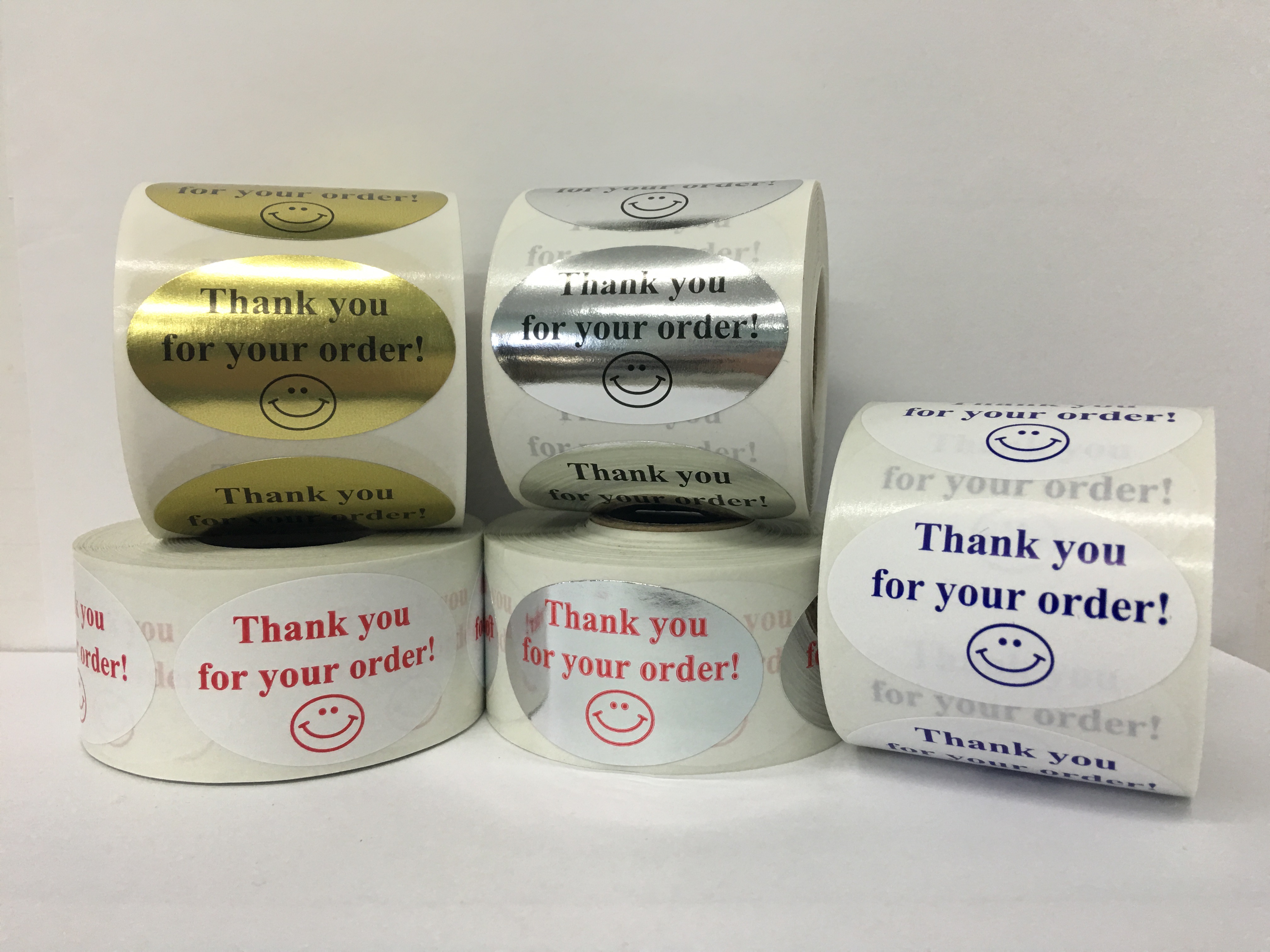 "THANK YOU FOR YOUR ORDER" Stickers, Different Label Choices - 500 Labels 