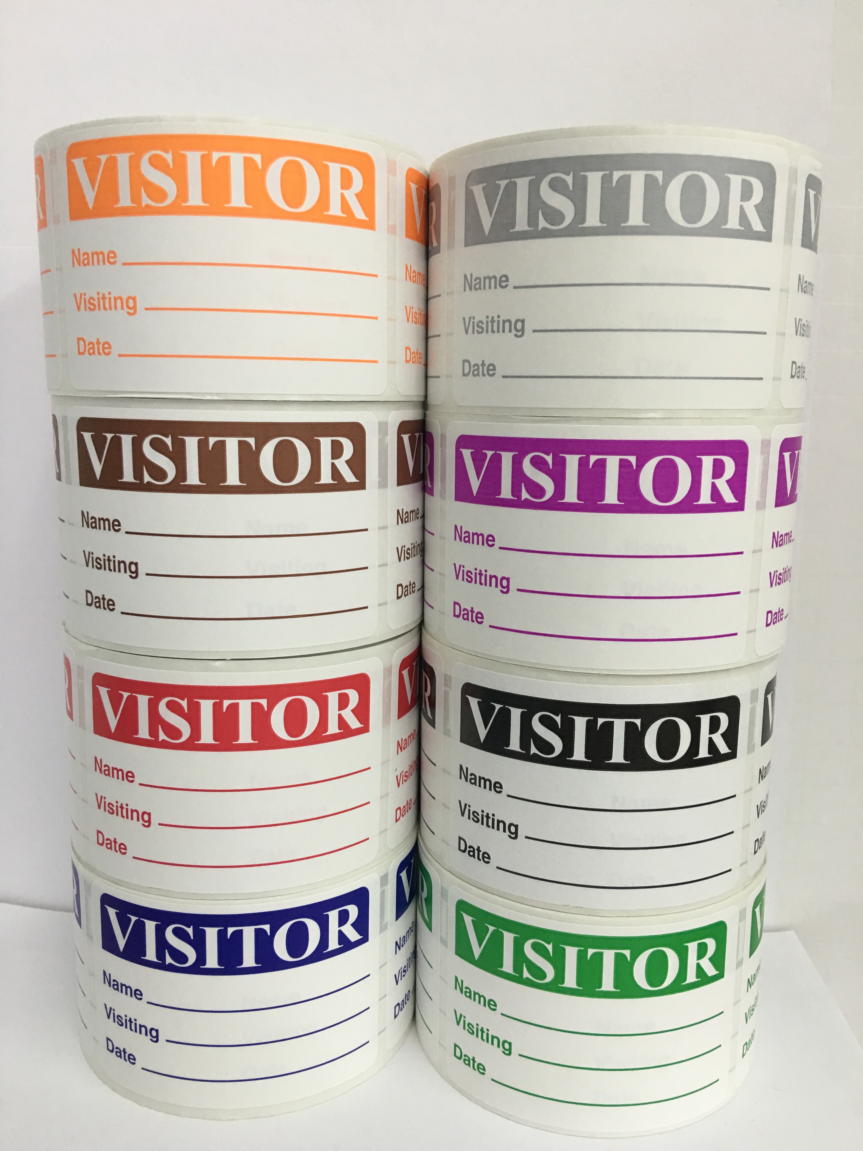 VISITOR IDENTIFICATION STICKERS, 500 Labels Per Roll
