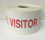 RED Visitor Stickers, 500 Labels Per Roll 