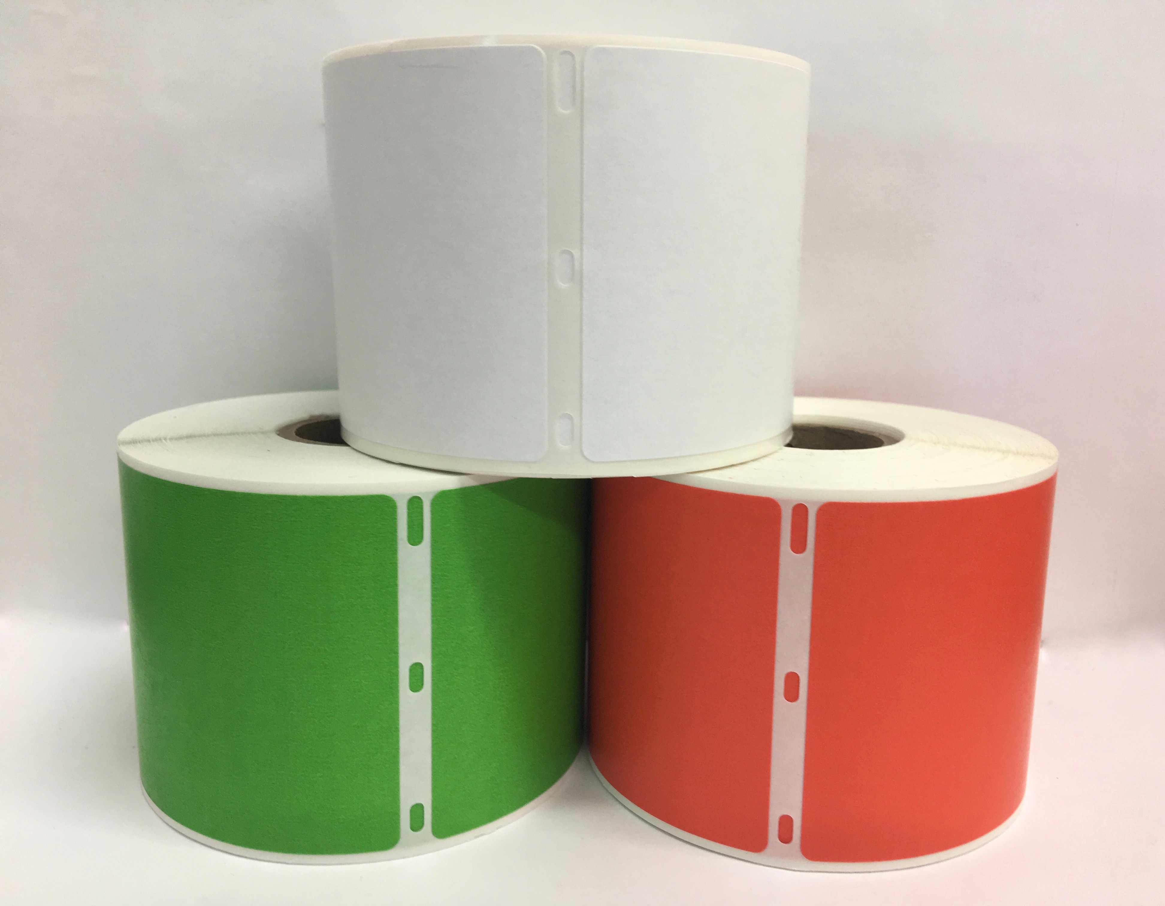 Dymo Compatible 30256, Labels and More Labels (Red, Green, White Package)   