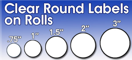 CLEAR Round Color Coded Inventory Labels - 1000 Labels Per Roll
