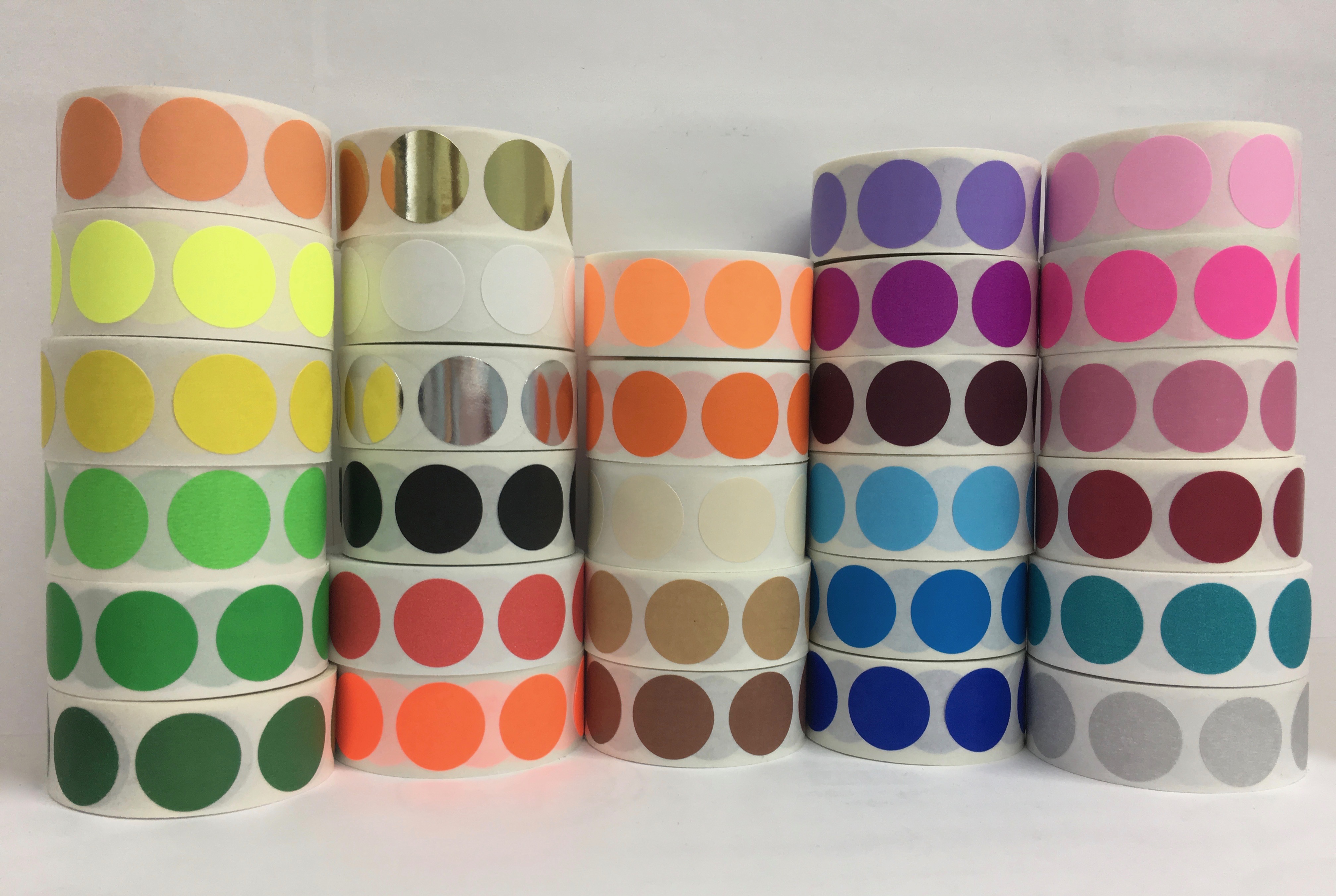 1/2" Round Color Coded Inventory Labels