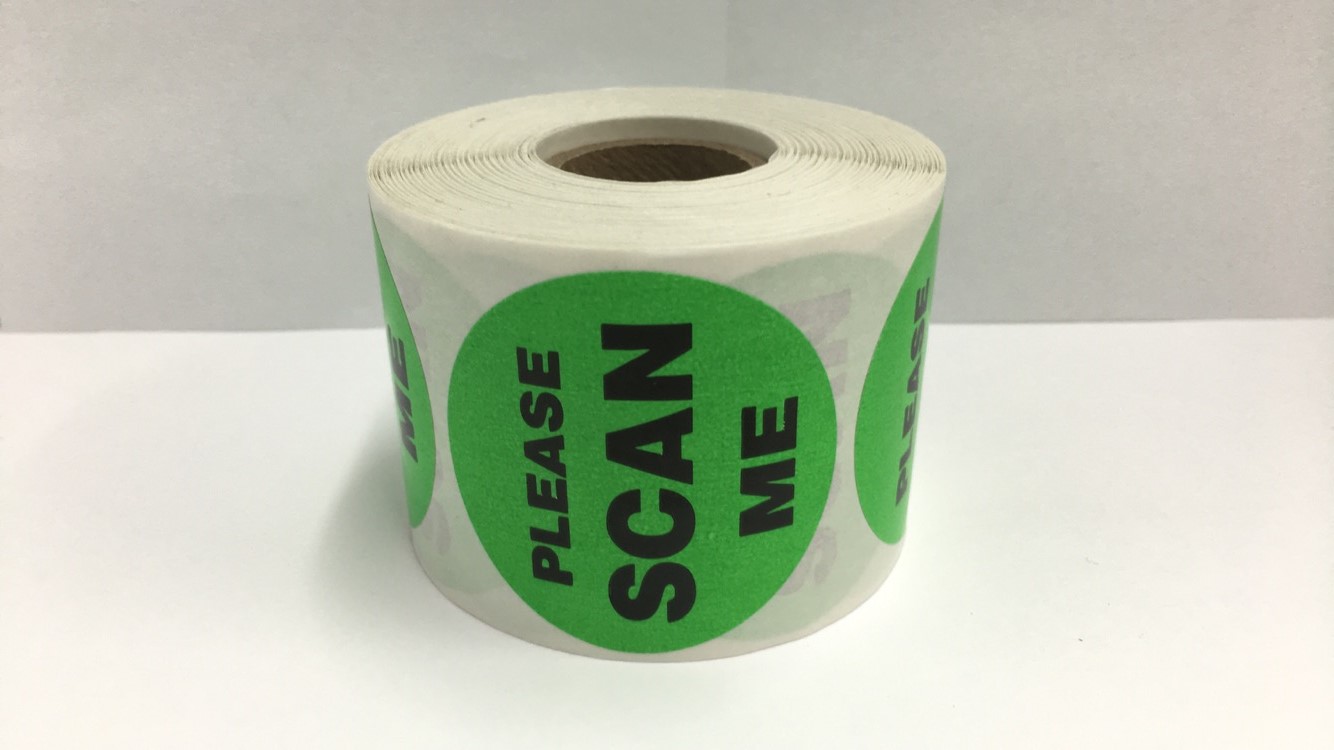 "PLEASE SCAN ME" Stickers, 500 Labels  