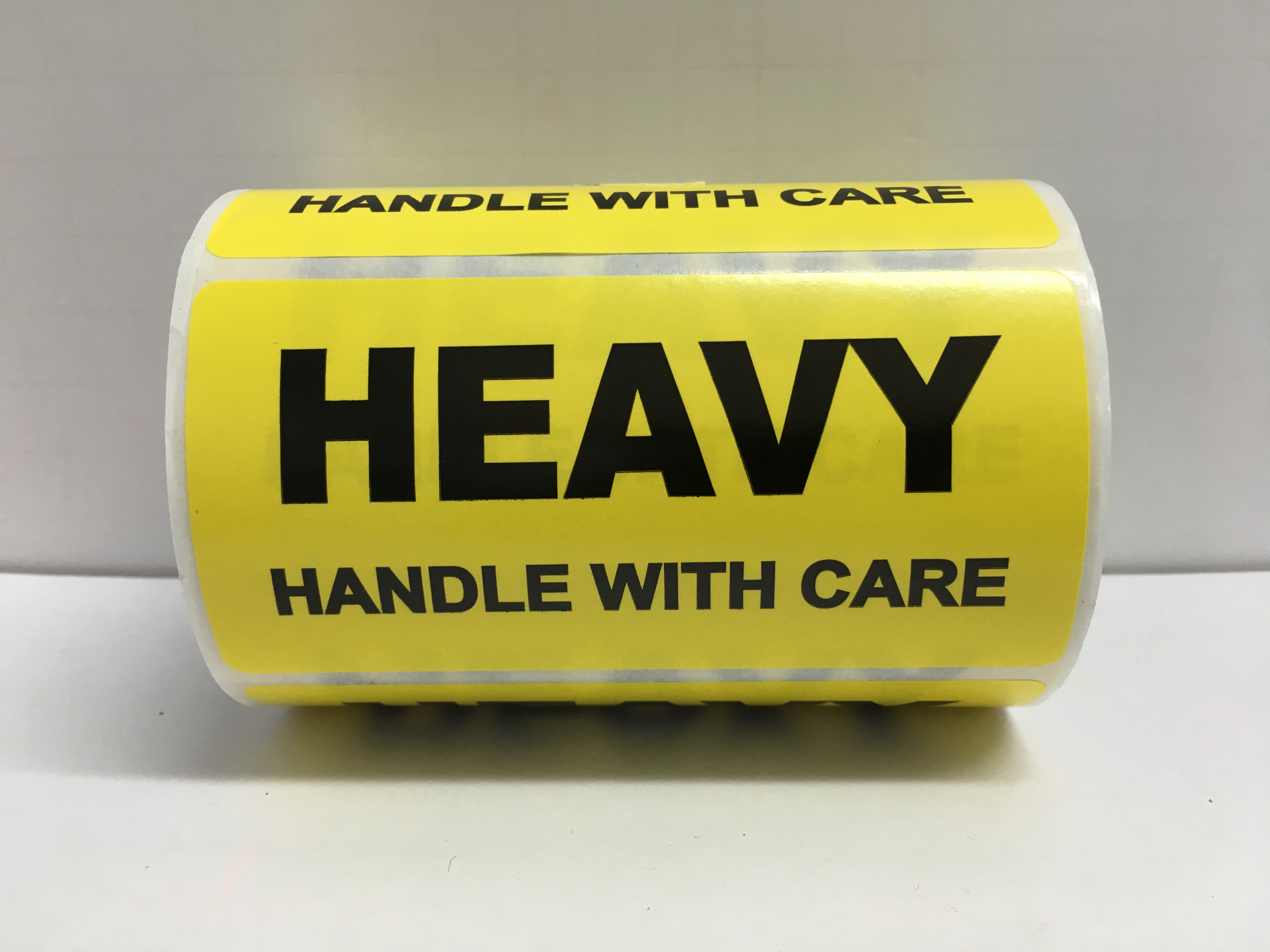 4" x 2" Yellow Heavy Handle with Care Labels