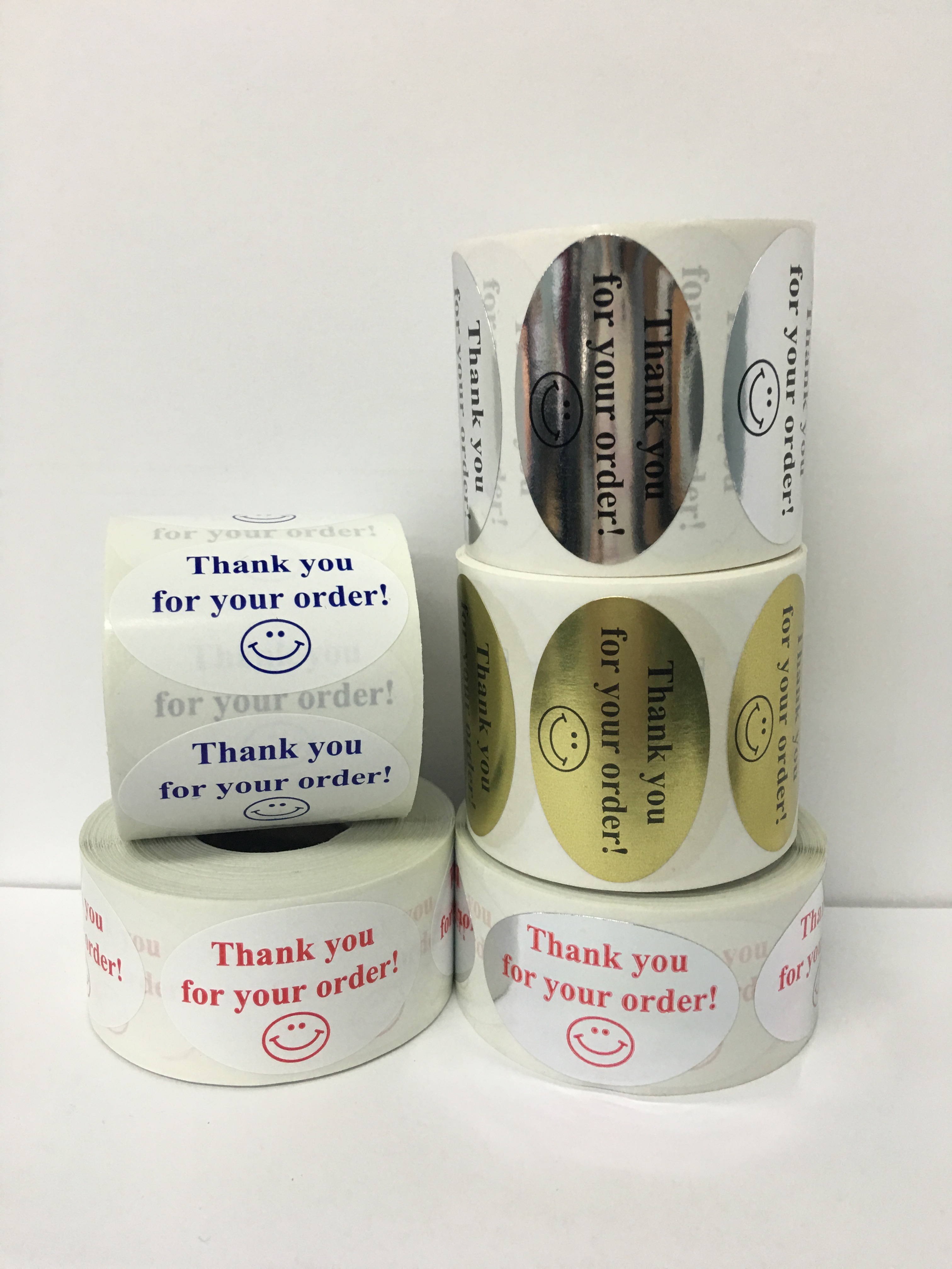 "THANK YOU FOR YOUR ORDER" Stickers, Different Label Choices - 500 Labels 