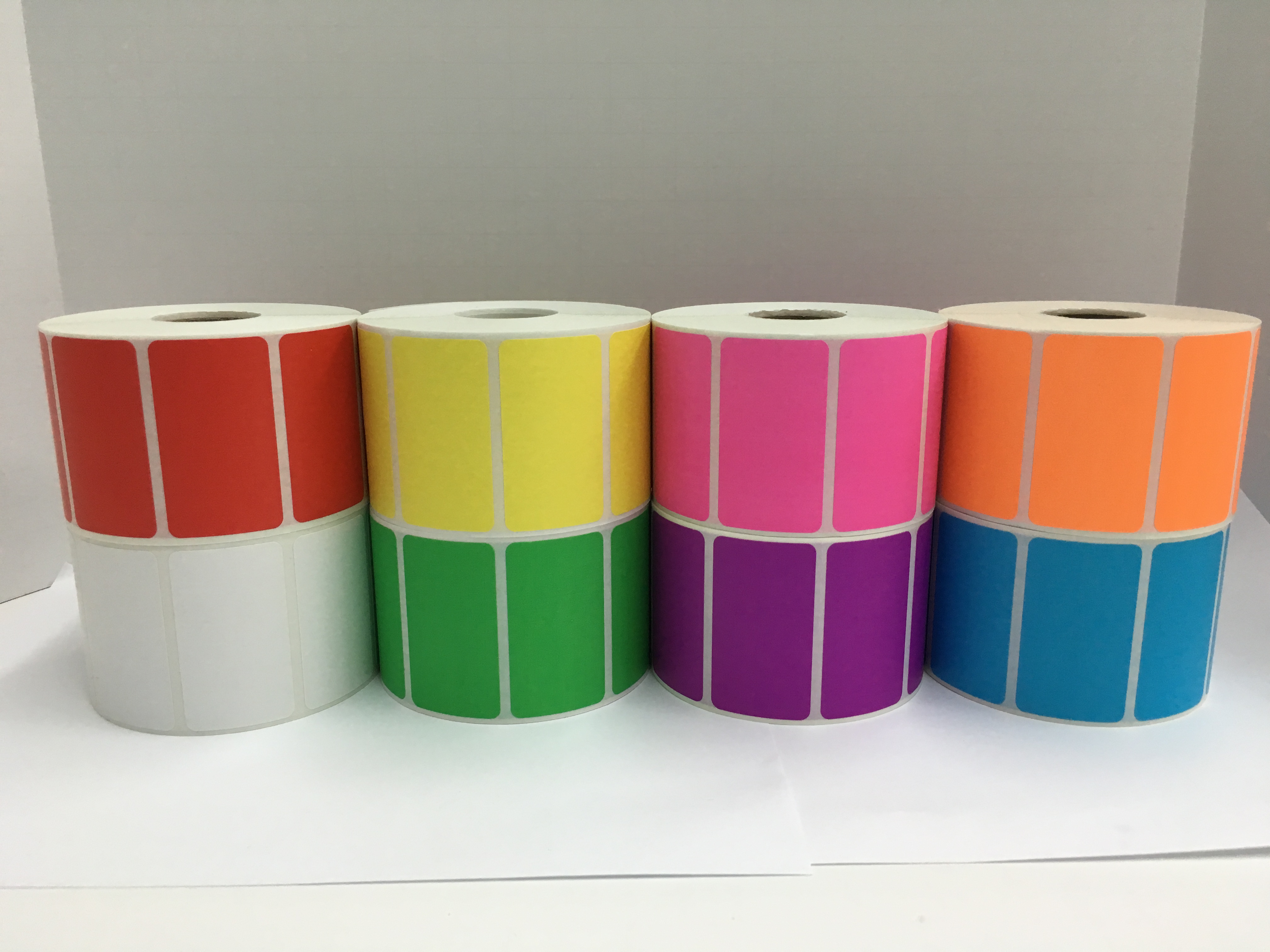2.25" x 1.25" Various Colors Desktop Removable Adhesive Direct Thermal Labels - 1000 Per Roll 