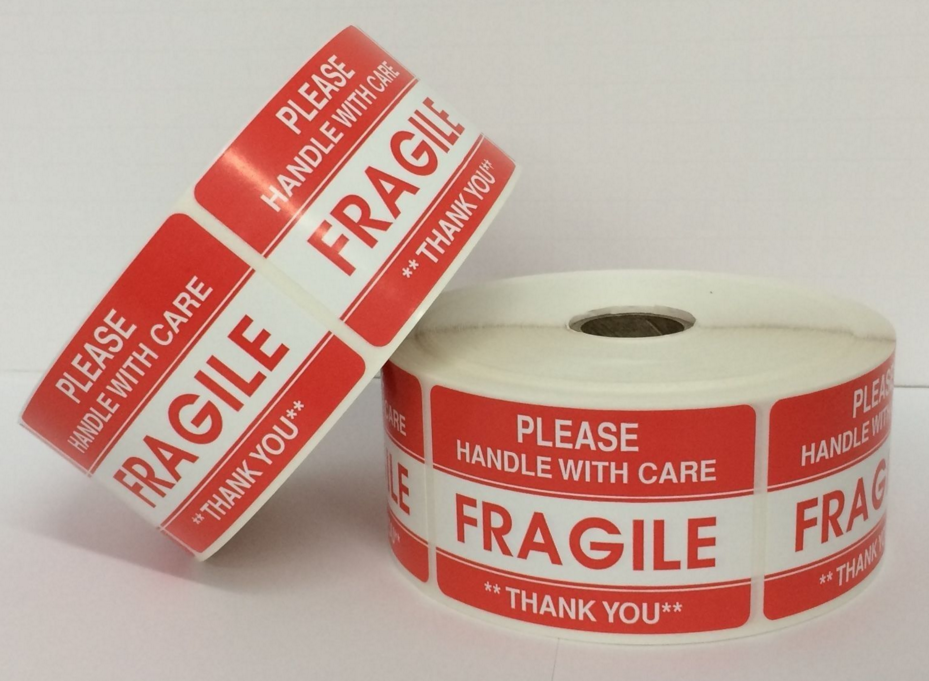 2" x 3" Please FRAGILE Handle With Care Labels, 500 P/R