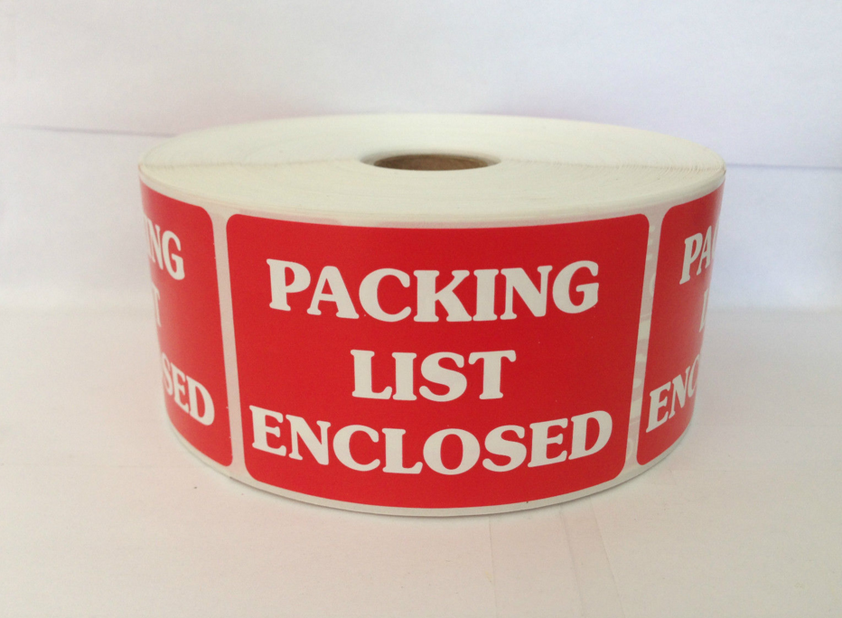 2" x 3" PACKING SLIP ENCLOSED Labels