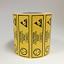 Static Warning Labels - 'Caution Electrostatic Sensitive Device' - 2" x 5/8"
