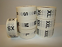 SIZE LABELS, CLEAR - 500 Labels Per Roll
